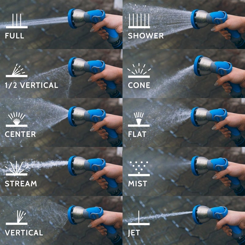 INNAV8 Garden Hose Nozzle Heavy Duty - Features 10 Spray Patterns, THUMB CONTROL On Off Valve Hose Sprayer Nozzle for Easy Water Control - Outdoor Water Hose Nozzle Head Attachment - Image 4